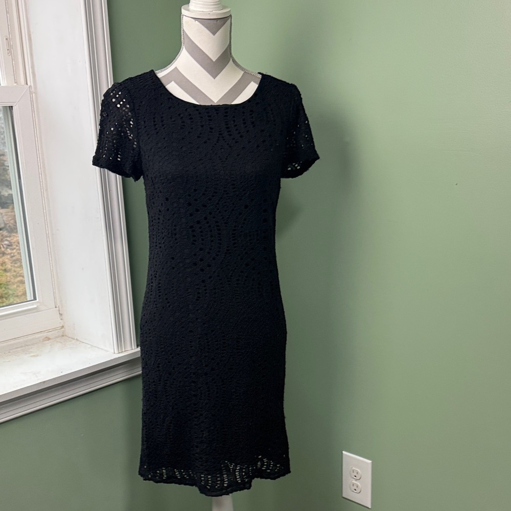 J. Crew Black Crochet Dress 0